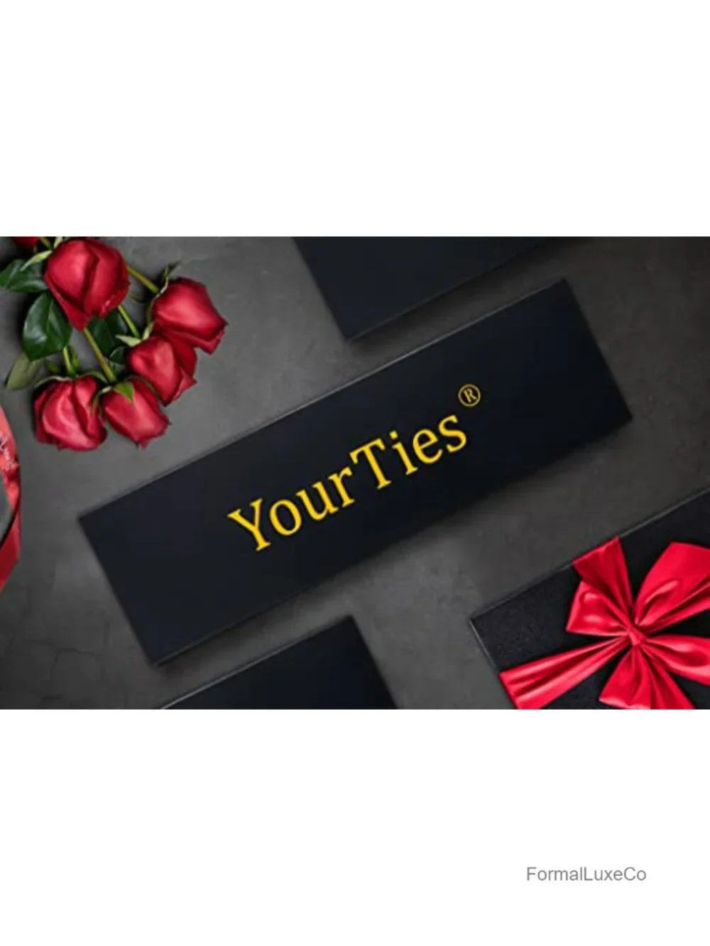 Mens Silk Necktie Set with Pocket Square, Cufflinks, Tie Clip, Lapel Pin